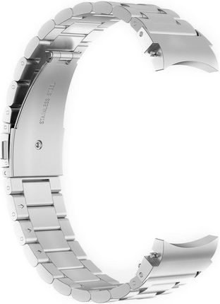 Bizon Pasek Ze Stali Nierdzewnej Strap Watch Aura Do Galaxy Fe 7 6 Classic 5 Pro 4 Srebrny - zdjęcie 4