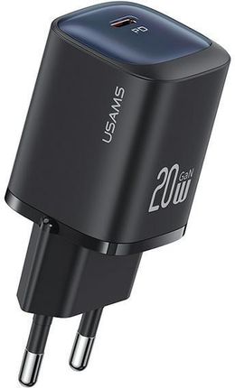 Usams Ładowarka Sieciowa 20W Gan Usb C Fast Charging Czarna