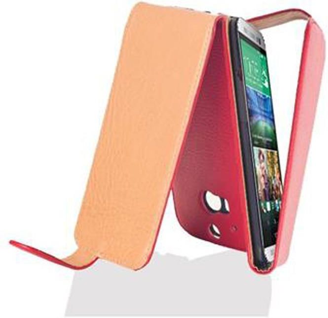 Cadorabo Custodia Libro per HTC One M9 in Rosso Zafferano - con Funzione Stand e Chiusura Magnetica - Portafoglio Cover Case Wallet Book Etui Protezione