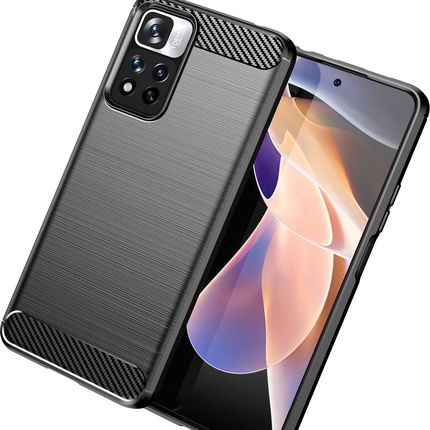 Icableseu Carbon Case Elastyczne Etui Pokrowiec Xiaomi Redmi Note 11 Pro 5G 11 Pro 5G Mi11I Hypercharge Poco X4 Nfc Czarny