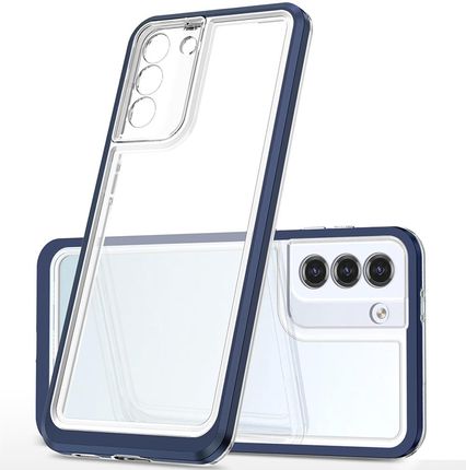 Icableseu Clear 3In1 Etui Do Samsung Galaxy S21 5G Żelowy Pokrowiec Z Ramką Niebieski