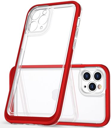 Icableseu Clear 3In1 Etui Do Iphone 11 Pro Żelowy Pokrowiec Z Ramką Czerwony