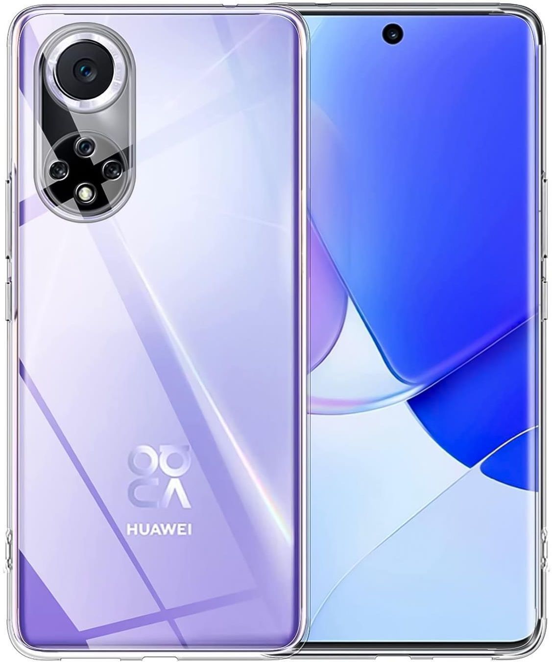 Moex Collana/Custodia Per Cellulare Huawei Nova 9 / Honor 50, Cover Silicone Trasparente Con Cordino Regolabile Oro