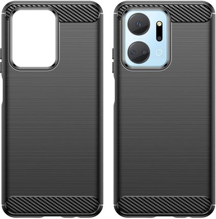 Icableseu Carbon Case Etui Do Honor Play 40 Plus Honor X7A Elastyczny Silikonowy Karbonowy Pokrowiec Czarne