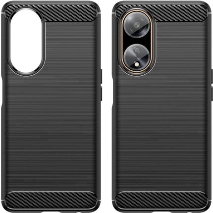 Icableseu Elastyczne Etui Wzór Karbon Do Oppo A98 5G Carbon Case Czarne