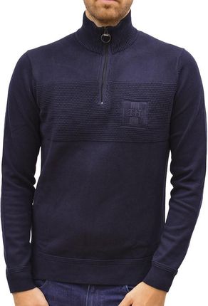 Sweter męski Tommy Hilfiger Placed Structure Zip Mock dzianinowy S