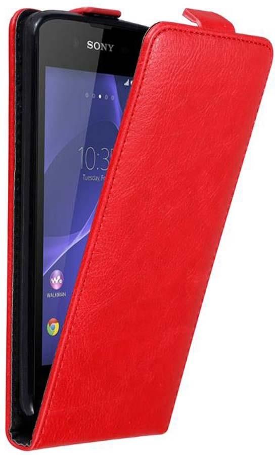 Cadorabo Custodia Compatibile Con Sony Xperia E3 In Rosso Mela Protezione In Stile Flip Con Chiusura Magnetica Case Cover Wallet Book Etui De 121156