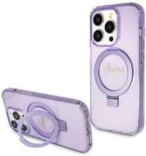 Guess Pokrowiec Ring Stand Script Glitter Magsafe Dla Iphone 13 Pro 6 1 Fioletowy