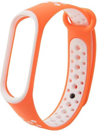 Hurtel Zamienna Silikonowa Opaska Pasek Do Xiaomi Mi Band 4 3 Dots Pomarańczowo Biały