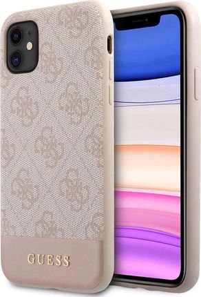 Topbuy Guess Apple Iphone 11 6 1 Hard Case 4G Stripe Collection Różowy