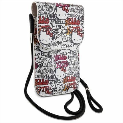 Hello Kitty Torebka Leather Tags Graffiti Cord Beżowa - zdjęcie 2