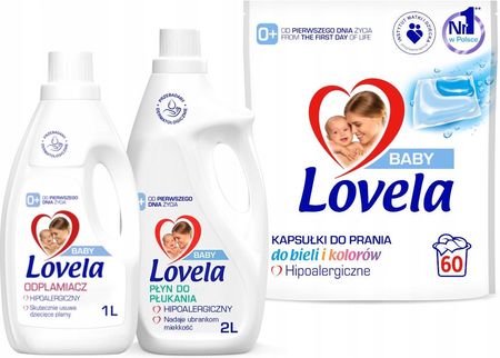 Lovela Baby Zestaw Kapsułki uniwersalne do prania 60 sztuk + 2 dodatki