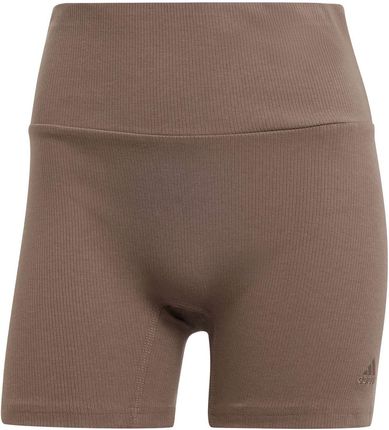 Legginsy damskie adidas LOUNGE RIBBED brązowe IY6742