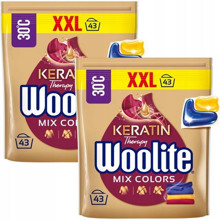 Woolite Kapsułki z keratyną do prania Mix Colors 2x43 szt.