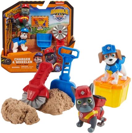 Psi Patrol Rubble & Crew Rubble I Jego Ekipa Zestaw Piasek Kinetyczny Kinetic Sand + Figurki Charger Wheeler