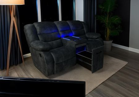 Wielofunkcyjna sofa Borys- 2x funkcja relax, barek, uchwyty na kubki +LED