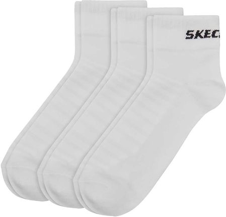 SKECHERS Unisex Quarter Socks, 3 Pack - Basic Short Socks, Mesh Ventilation White 35-38