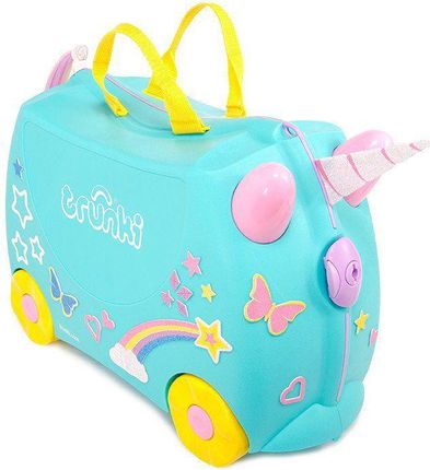 Trunki walizka na kółkach jednorożec Una niebieska 46 x 30 x 21 cm, kolor:niebieski