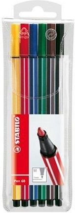 Stabilo Długopis Fibrowy Pen 68 6-Pak Plastikowe Etui