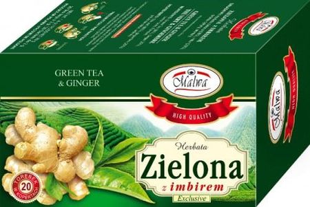 Malwa Herbata expresowa zielona z imbirem 20x1,5g