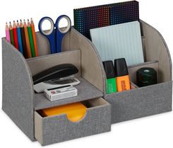 Relaxdays Organizer Na Biurko O Lnianym Wyglądzie