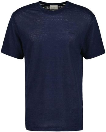 Koszulka męska Gant Linen Ss T-shirt lniany granatowy S