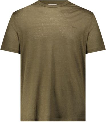 Koszulka męska Gant Linen Ss T-shirt lniany khaki S