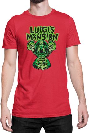 Luigi Mansion męska koszulka Super Mario Bros Luigi Bowser, Man 2XL / Czerwony