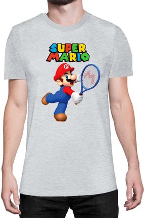 Mario Sport męska koszulka Super Mario Bros Luigi Bowser, Man M / Wrzosowy szary