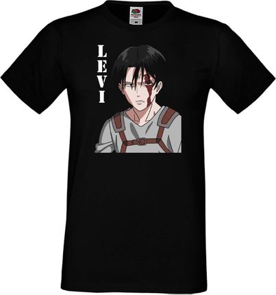 Levi Ackerman męska koszulka Anime Manga Comics Japan Animation , MAN 4XL / Czarny