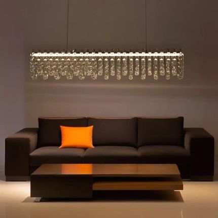 Kryształowa lampa led Crystal 120cm polecana nad stół barwa 3500K