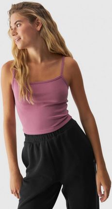 Damski crop-top 4F 4FWAW24TSLEF107 - różowy