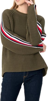 Sweter damski Tomy Hilfiger Chunky C-NK prążkowany L