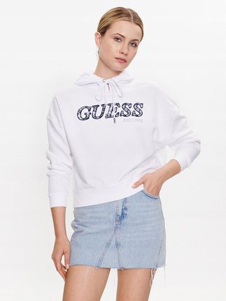 Guess Bluza W3RQ09 KBKM0 Biały Regular Fit