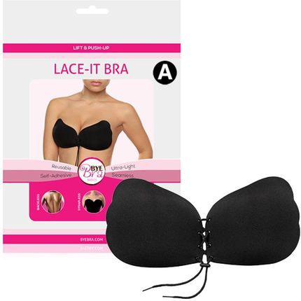 Bye Bra Lace It Bra - Stanik samonośny, Czarny Wariant/Rozmiar: B  ▶▶ DYSKRETNIE ▶ GWARANCJA ▶ PRZESYŁKA 24h ▶