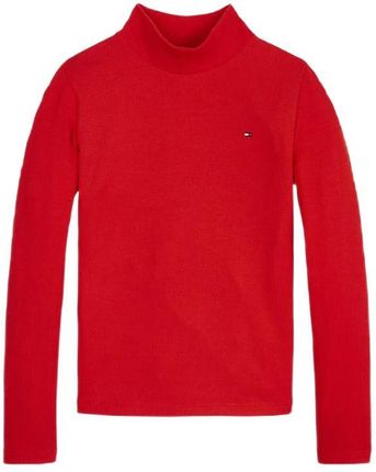 Bluzka dziewczęca Tommy Hilfiger Tjw Rib Mock Neck półgolf 116