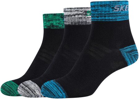 Skechers 3PPK Boys Mesh Ventilation Quarter Socks SK42025-5999, skarpetki, dla chłopców, wielokolorowe