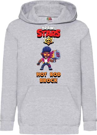 Hot Rod Brock Bluza dziecięca Sweatshirt Brawl Stars Battle Royal Mobile Game, 12-13 lata - 152 / Wrzosowy szary