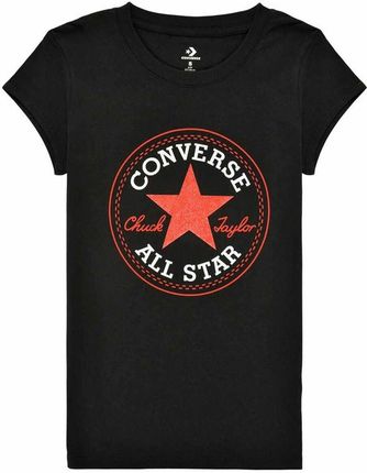 Koszulka z krótkim rękawem dla dzieci Converse Timeless Black - 8-10 lat