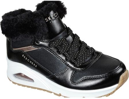 Skechers Uno - Cozy On Air 310518L-BKRG, buty zimowe, dla dziewczynek, czarny, rozmiar: 32