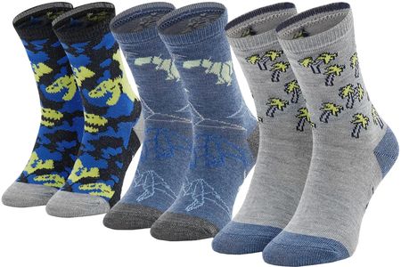 Skechers 3PPK Boys Casual Glow In The Dark Socks SK41078-9303, skarpetki, dla chłopców, wielokolorowe