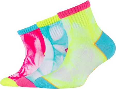 Skechers 3PPK Girls Casual Fancy Tie Die Socks SK41076-1001, skarpetki, dla dziewczynek, wielokolorowe