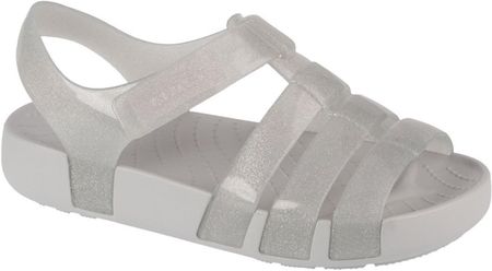 Crocs Isabella Glitter Kids Sandal 209836-0IC, Sandały, dla dziewczynek, Szary, Rozmiar: 29/30