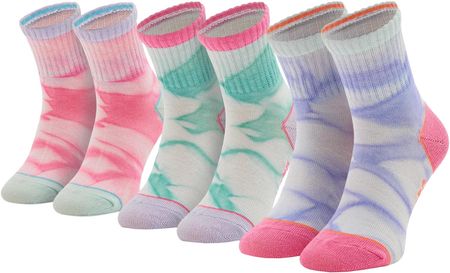 Skechers 3PPK Girls Casual Fancy Tie Die Socks SK41076-6064, skarpetki, dla dziewczynek, wielokolorowe