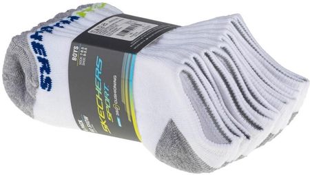 Skechers Boys 6pk No Show Socks S108264-WHT, skarpetki sportowe dla chłopców, białe, rozmiar: 31-34