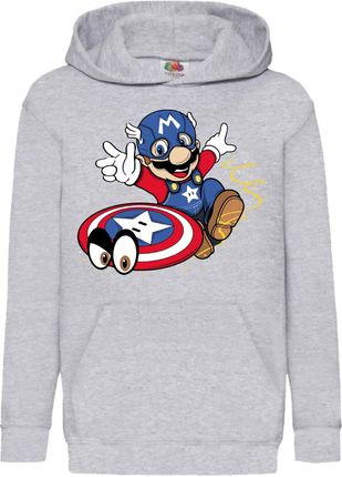 Odyssey Bluza dziecięca Sweatshirt Super Mario Luigi Princess Peach, 5-6 lata - 116 / Wrzosowy szary