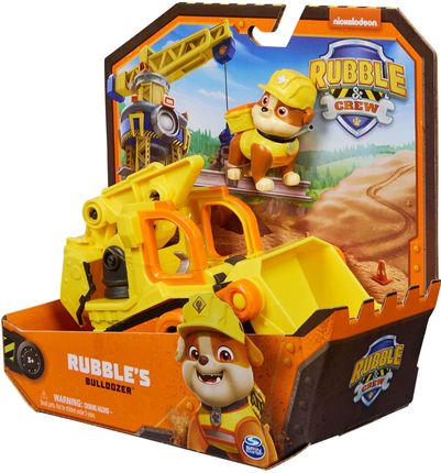 Psi Patrol Rubble&Crew Rubble Koparka żółty Buldożer Pojazd budowlany z figurką 6cm - zdjęcie 2