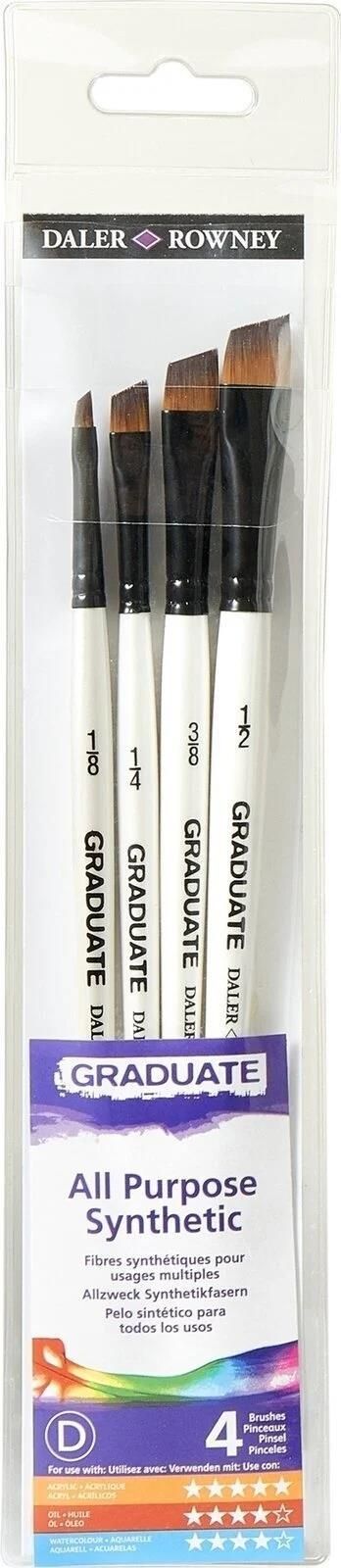 Round #4 Synthetic Bristle Brush Daler Rowney Graduate Round #4 Synthetic Paint Brush - Long Handle For Artists Student Grade Long Handle Brush