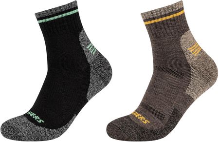 Skechers 2PPK Men Trail Wool Quarter Socks SK42052-8997, Skarpety, Mężczyźni, Szary