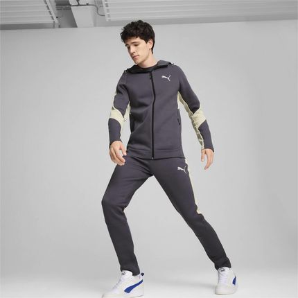 Bluza z kapturem męska Puma EVOSTRIPE FZ DK szara 68170069 - zdjęcie 2